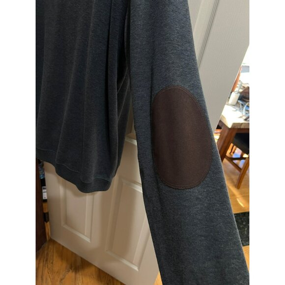 Daniel Cremieux Mens Reversible 1/4 Zip Pullover Sweater W/ Elbow Patches Dark G - Picture 8 of 10